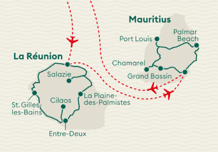 Karte La Réunion & Mauritius